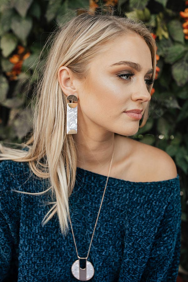 High Profile Earrings In Ivory