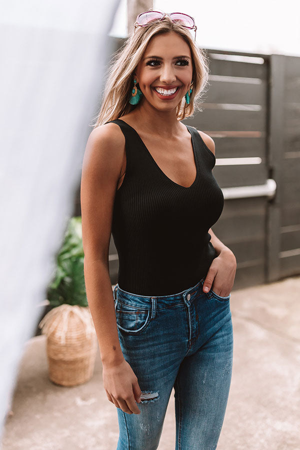 Weekend Luxe Bodysuit in Black