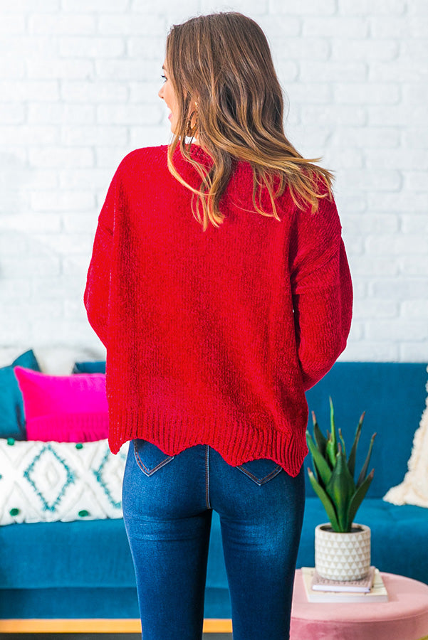 Colorado Cabin Chenille Sweater in Red Image - 1