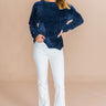 Colorado Cabin Chenille Sweater in Navy Image - 1