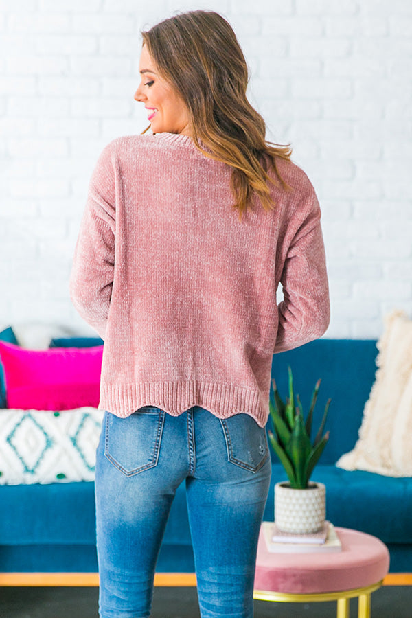 Colorado Cabin Chenille Sweater in Blush Image - 1