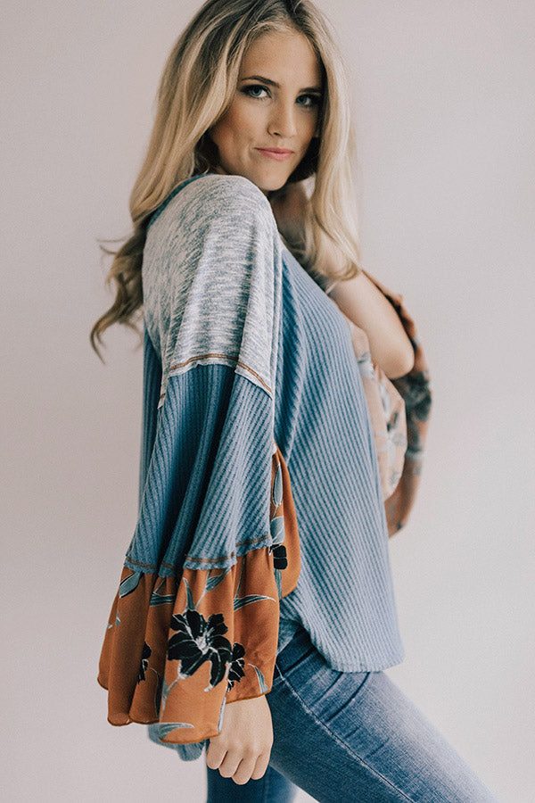 Let's Jet Set Shift Top in Airy Blue