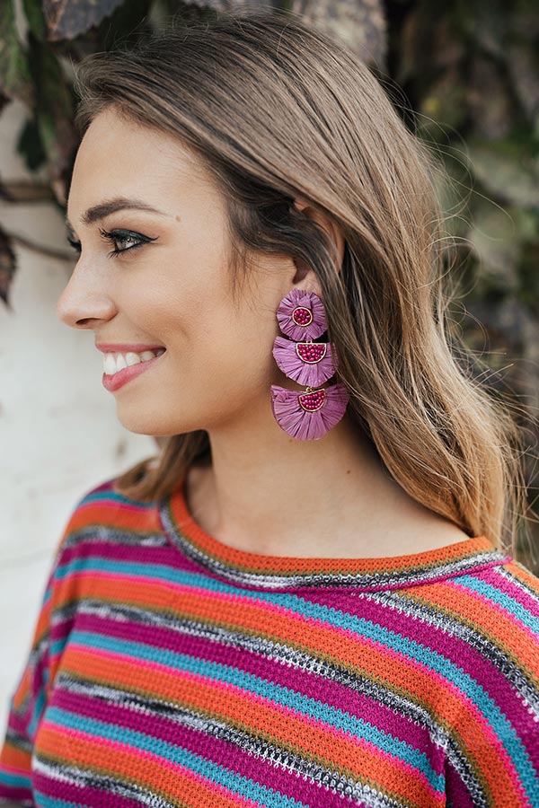 Paris Lights Earrings In Purple