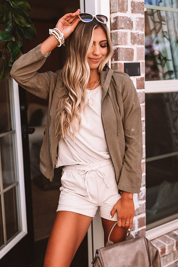 Luxe Life Lightweight Jacket in Martini Olive