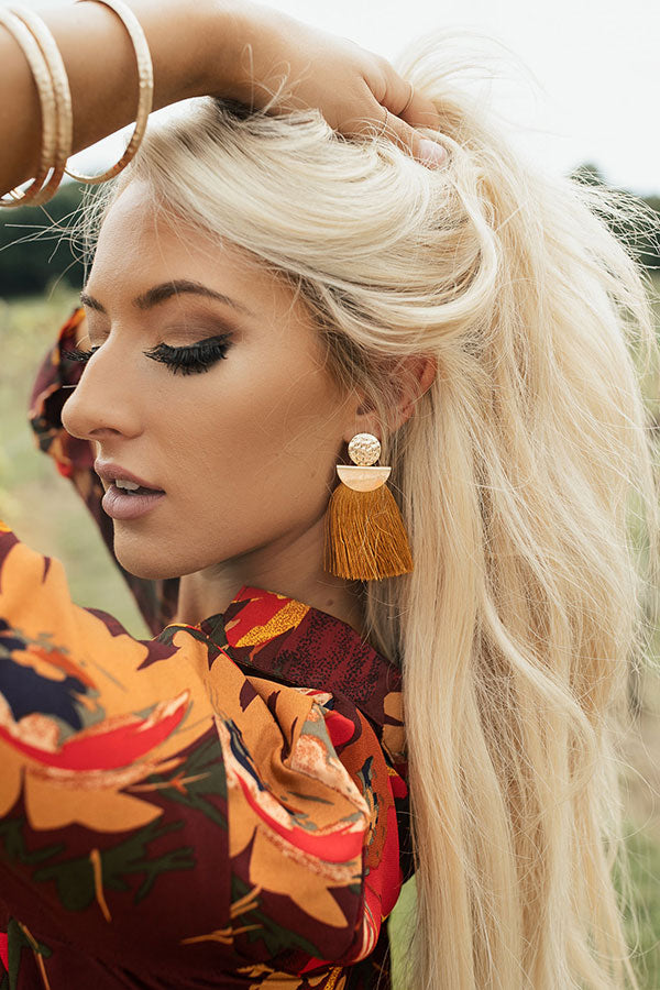 A List Only Earrings In Mustard