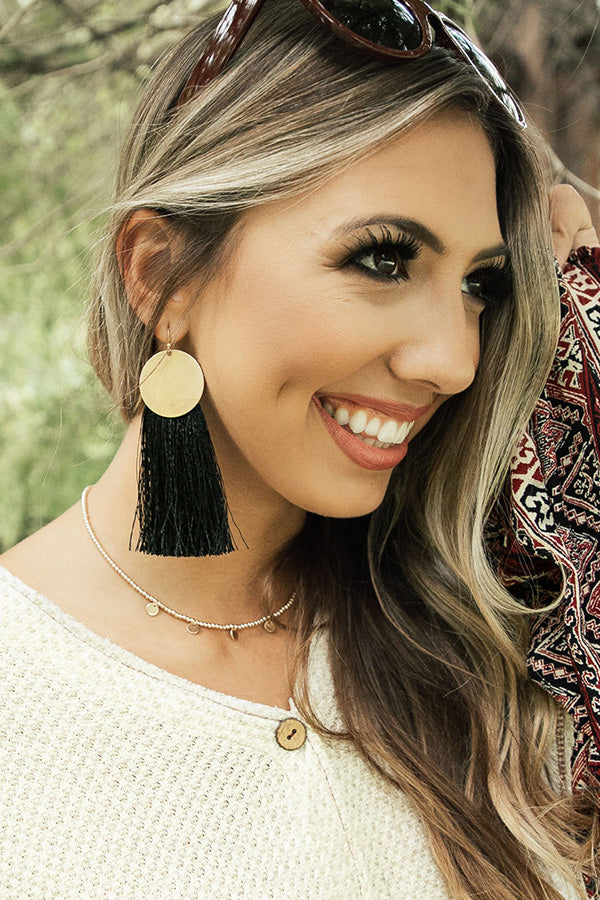 Mod Moment Tassel Earrings In Black