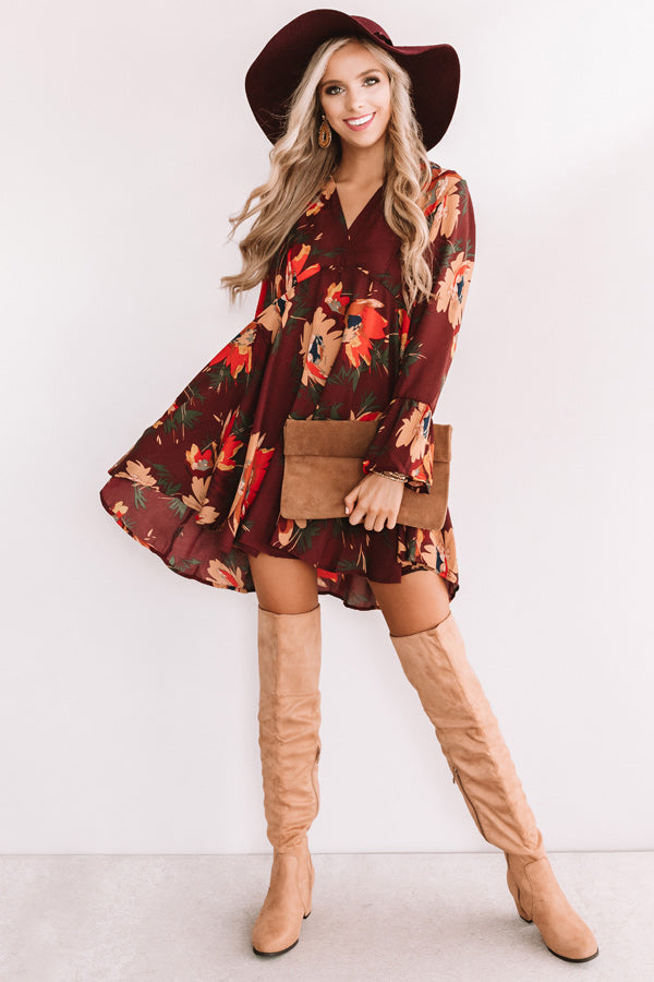 Moonlight Kisses Shift Dress In Windsor Wine