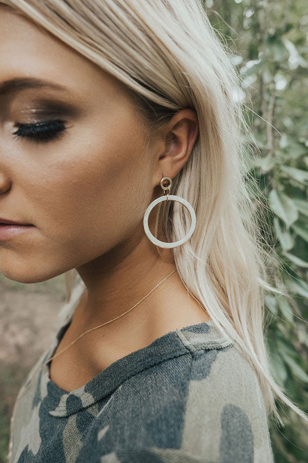 Glam Go-To Hoop Earrings in Ivory