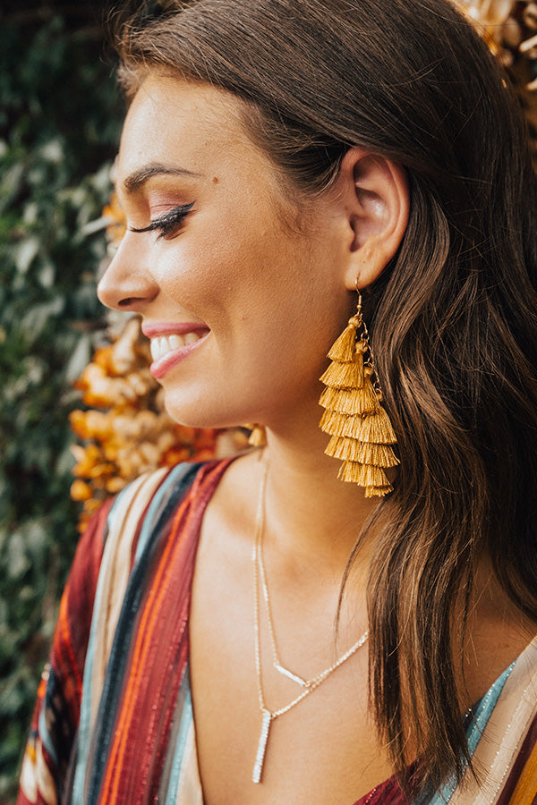 Tassel Talk Earrings in Mustard