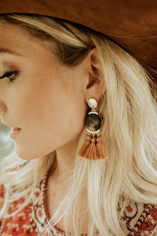Totally Tortoise Tassel Earrings