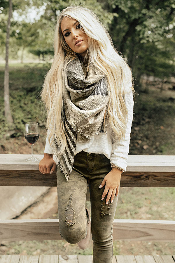 Cabin Cuddles Blanket Scarf In Sage