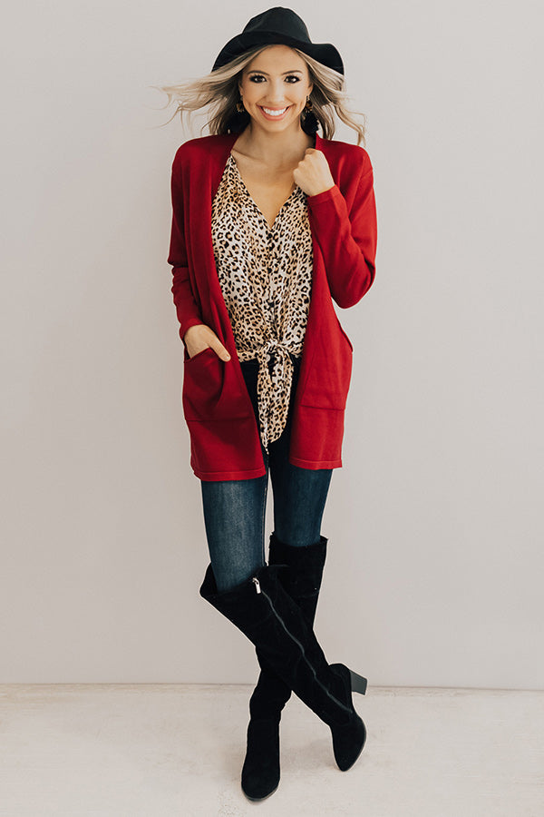 Colorado Crushing Cardigan In Crimson