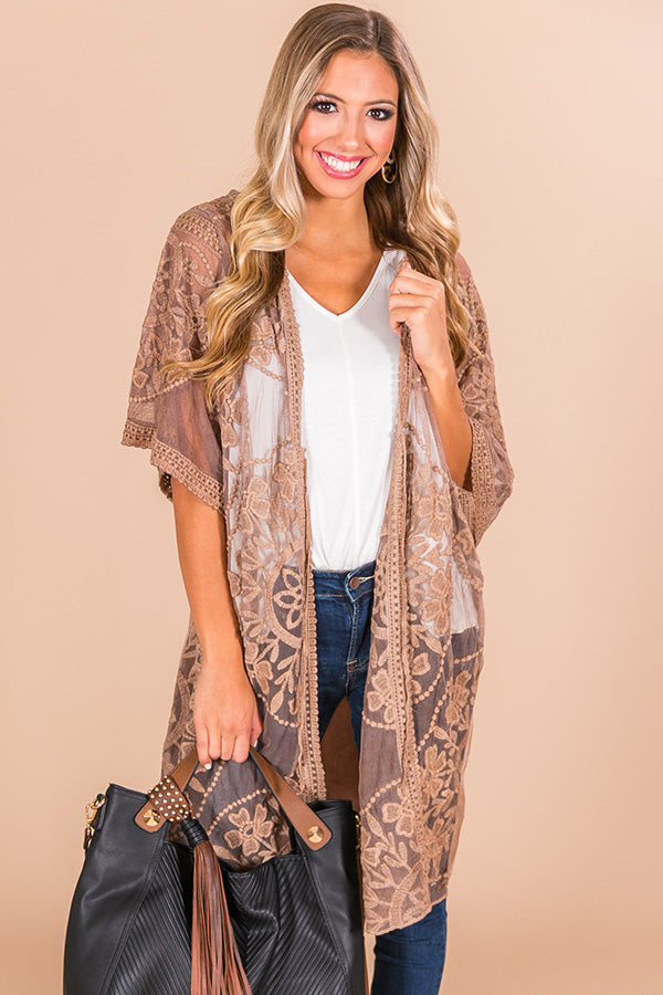 Sunset Sippin' Lace Overlay in Mocha