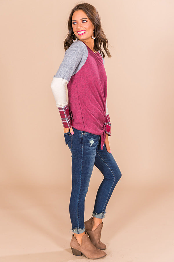 Campfire Classic Color Block Top In Sangria Image - 1