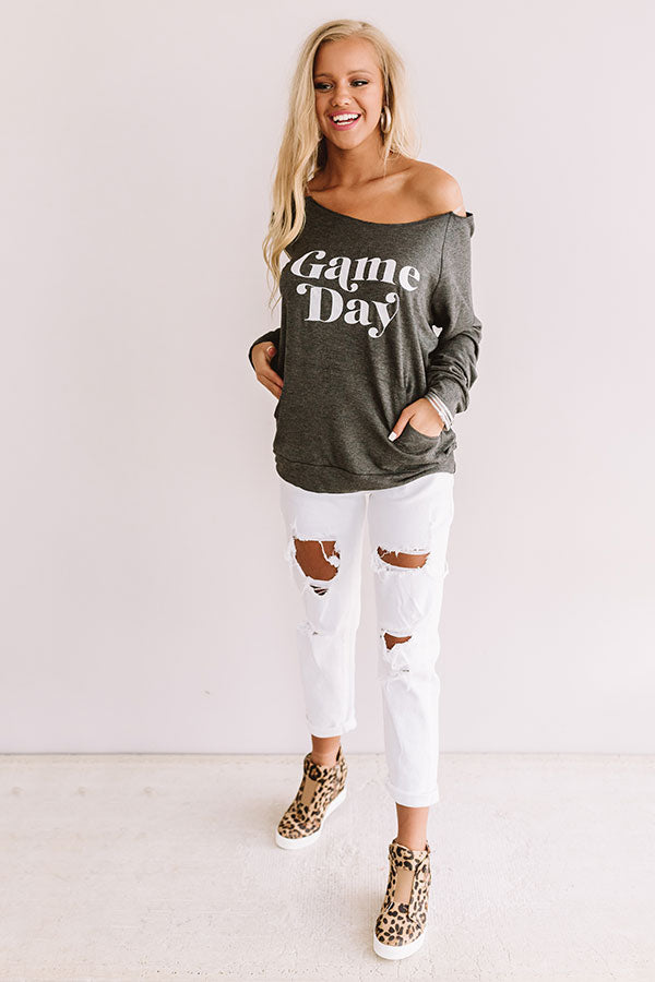Game Day Sweatshirt In Charcoal