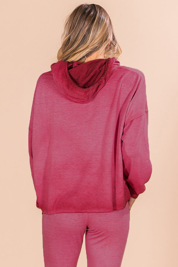 Time To Chill Vintage Wash Hoodie In Sangria Image - 1