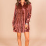 Happy Hour Honey Velvet Tunic In Rust Image - 1