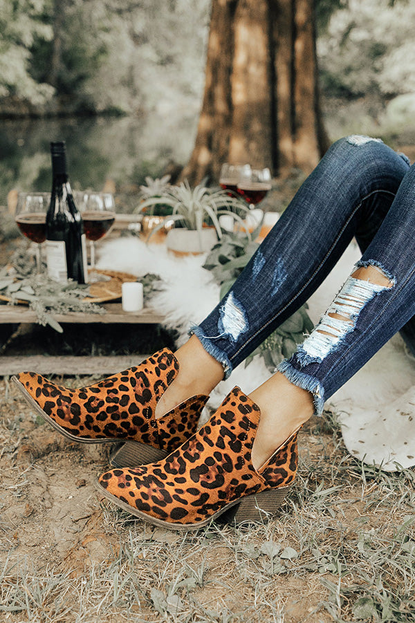The Kimber Faux Suede Bootie in Leopard