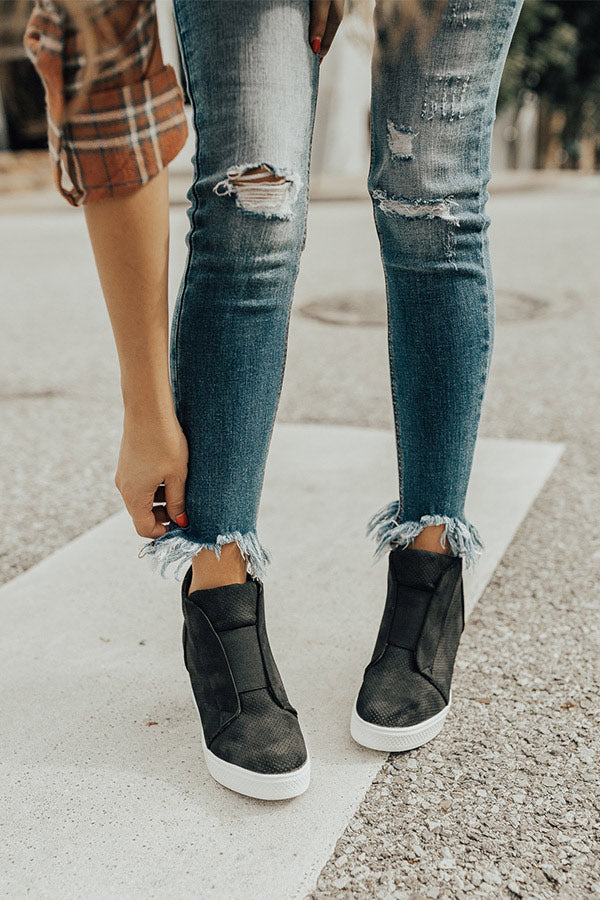 The Karlie Perforated Bootie In Black