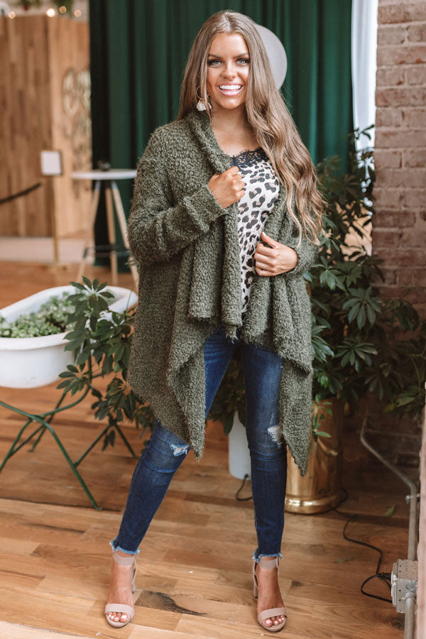 Carolina Cuddles Cardigan in Martini Olive