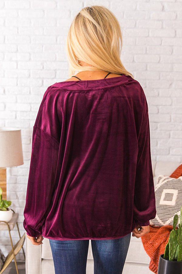 Colorado Cabernet Velour Sweater in Windsor Wine Image - 1