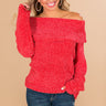 Ski Resort Ready Chenille Sweater in Scarlet Image - 1