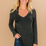 Slopes And Kisses Mineral Wash Shift Tee In Vintage Black Image - 1