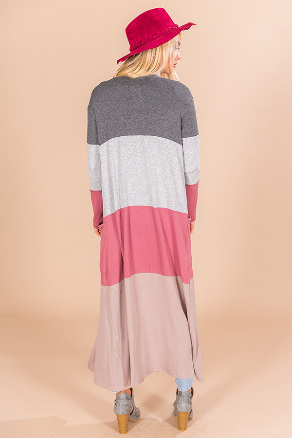 Graceful And Gorgeous Color Block Cardigan Image - 1