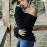 Ski Resort Ready Chenille Sweater in Black Image - 1