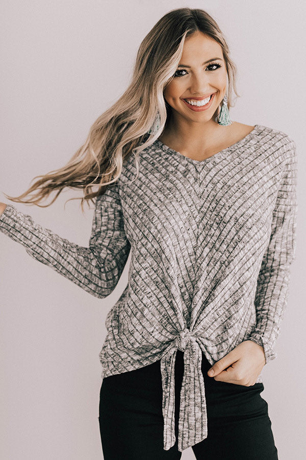 Campfire Cocktails Shift Top in Grey