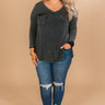 Slopes And Kisses Mineral Wash Shift Tee In Vintage Black Curves Image - 1