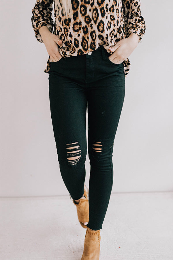 The Bobbi High Waist Distressed Skinny In Black