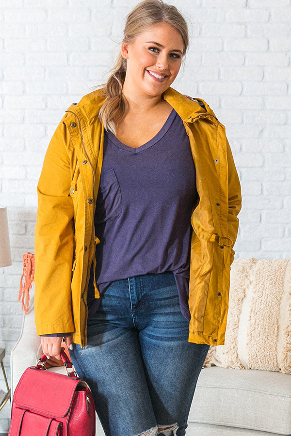Colorado Cabin Lightweight Jacket In Mustard Curves Image - 1