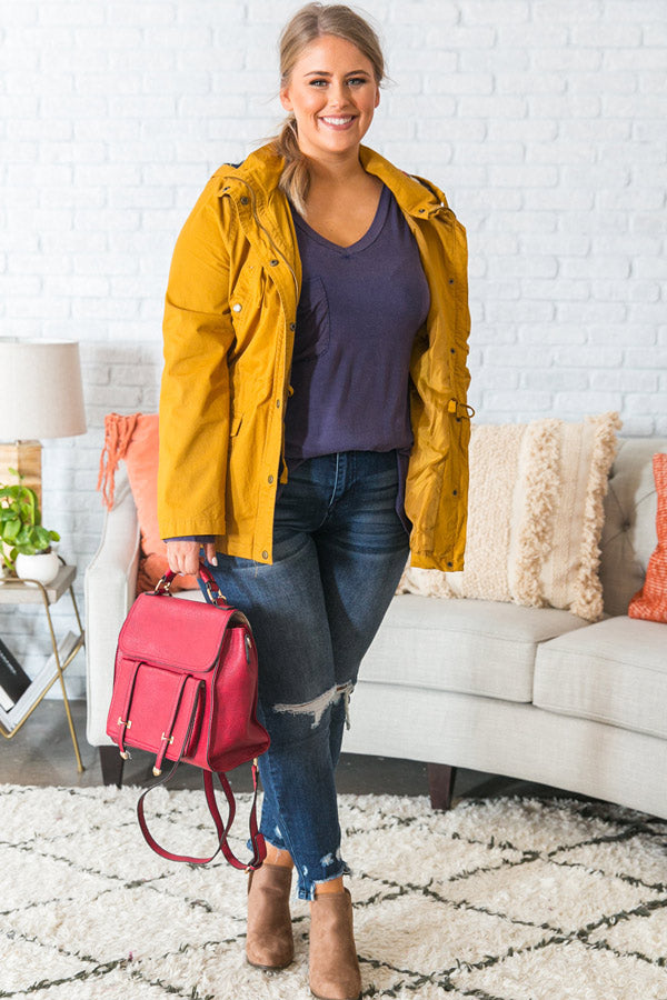 Colorado Cabin Lightweight Jacket In Mustard Curves Image - 1