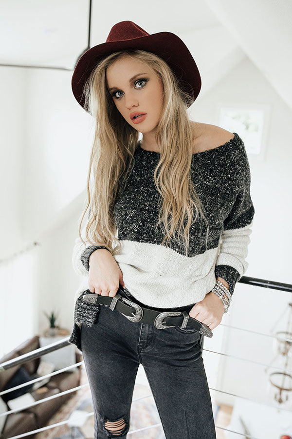 Moonlight Magic Color Block Sweater in Charcoal Image - 1