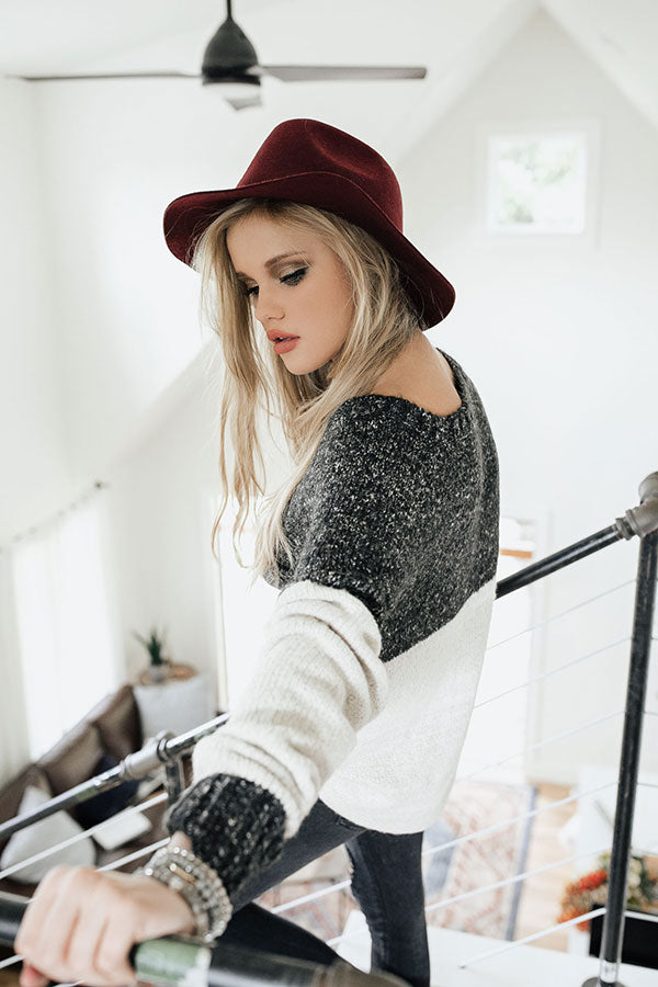 Moonlight Magic Color Block Sweater in Charcoal Image - 1
