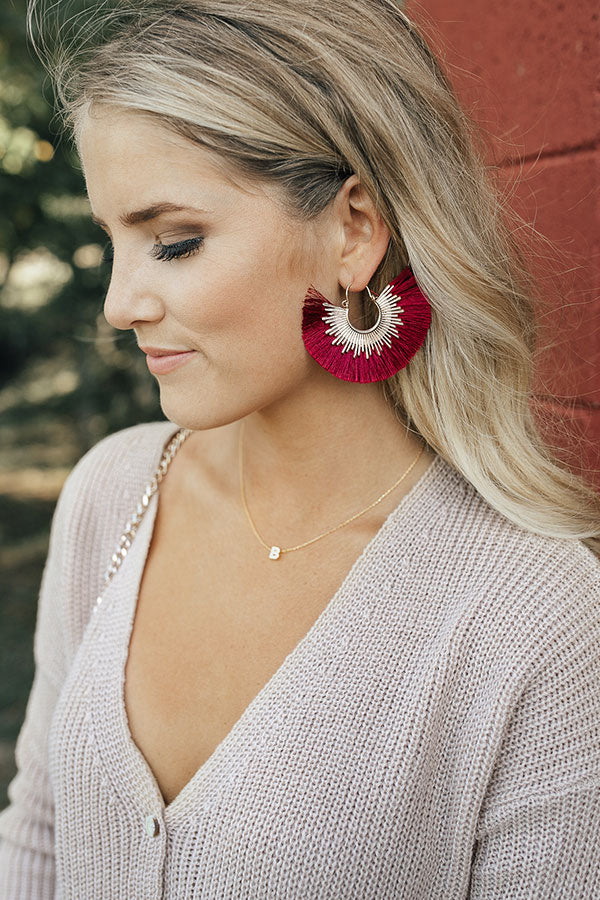 Sunburst Earrings in Wine
