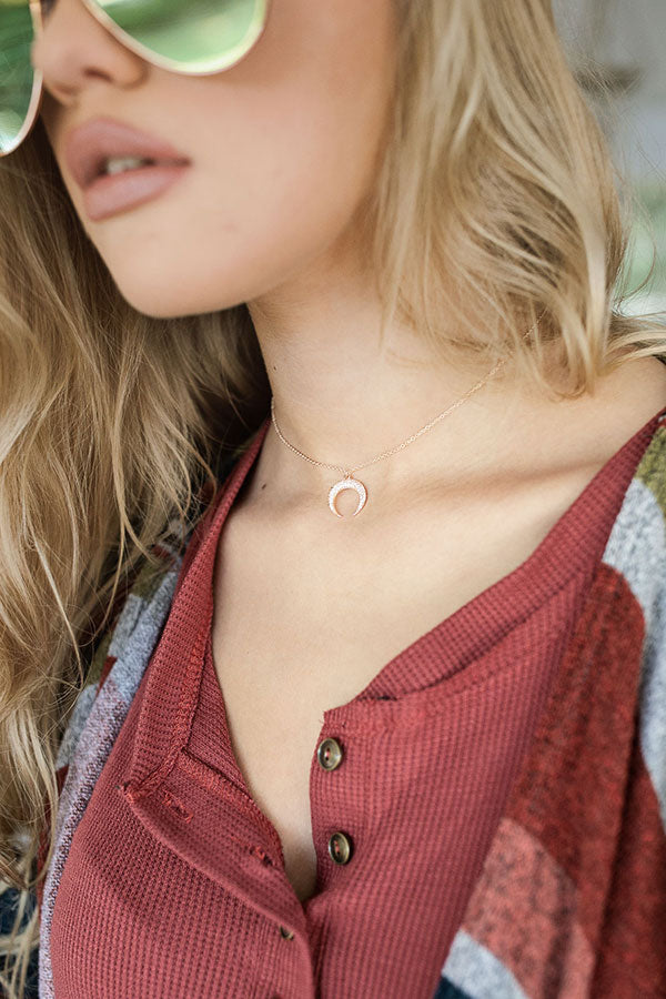 Luna Divine Necklace in Rose Gold