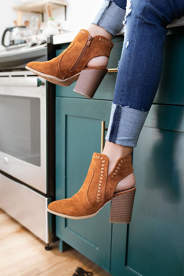 The McKinley Faux Suede Bootie in Maple