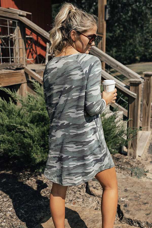 Wine And Chill Camo T-Shirt Dress Wine And Chill Camo T-Shirt Dress