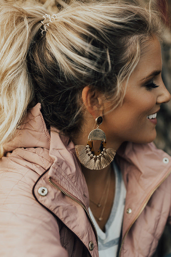 Prosecco On My Mind Earrings In Iced Mocha