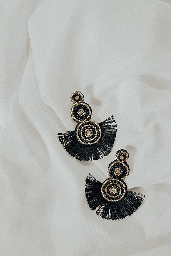 Hopelessly Devoted Earrings In Black