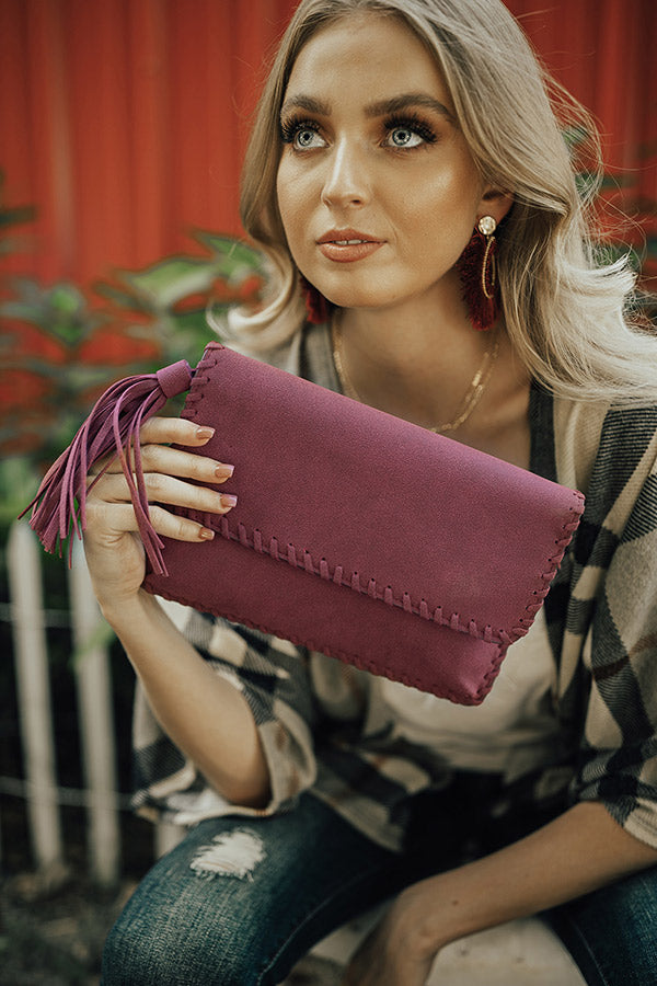 Just Add Cocktails Clutch In Merlot