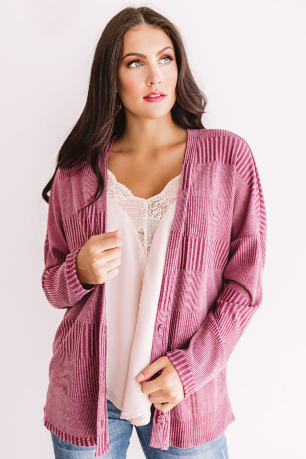 Mulled Wine Divine Cardigan in Sangria