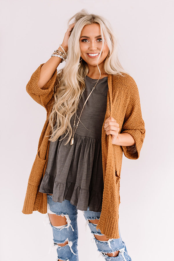 Weekend Out West Knit Cardigan in Copper