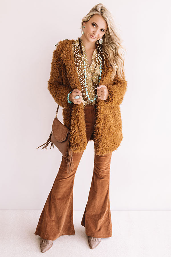 Central Park Stunning Fluffy Coat in Copper