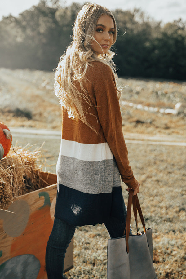 Winter Weather Color Block Cardigan Image - 1