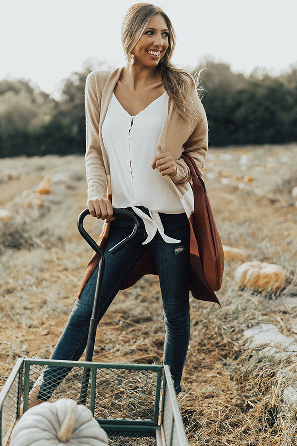 Sangria Sipping Tie Tank in White