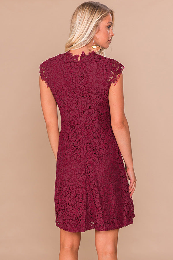 burgundy lace shift dress Shape Burgundy Woven High Neck Corseted Maxi Shift Dress