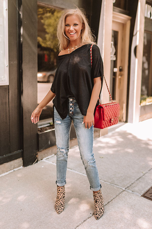 The Cool Down Shift Top In Black